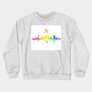 A flight over the colorful city of Bucharest Crewneck Sweatshirt